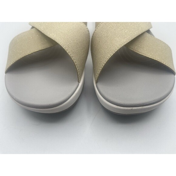 CLARKS Cloudsteppers Arla Elin Gold Metallic Women's Slide Sandals 12M - Picture 3 of 10